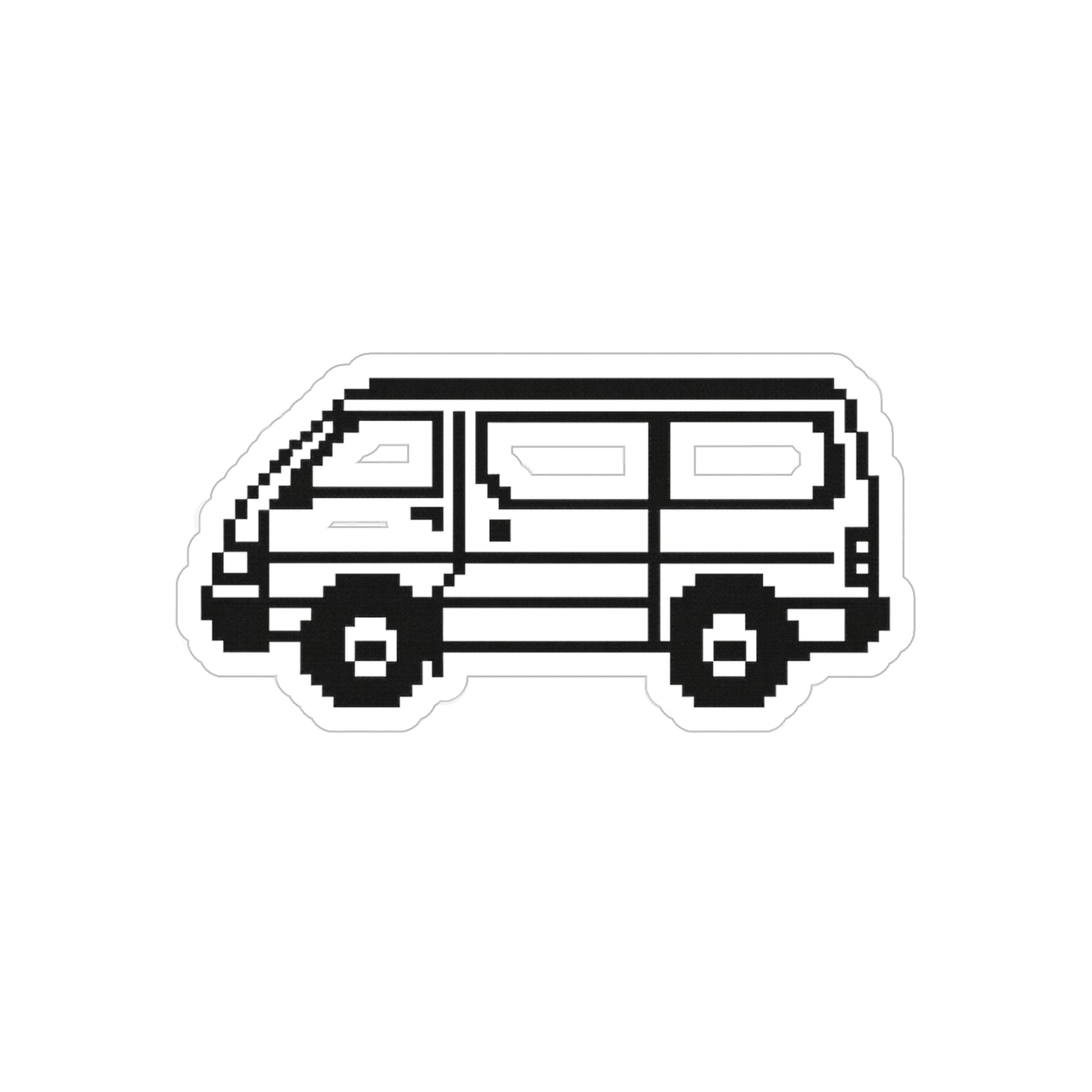 Toyota HiAce Pixel Art Transparent Vinyl Sticker