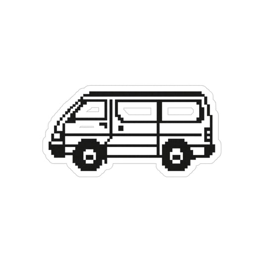 Toyota HiAce Pixel Art Transparent Vinyl Sticker