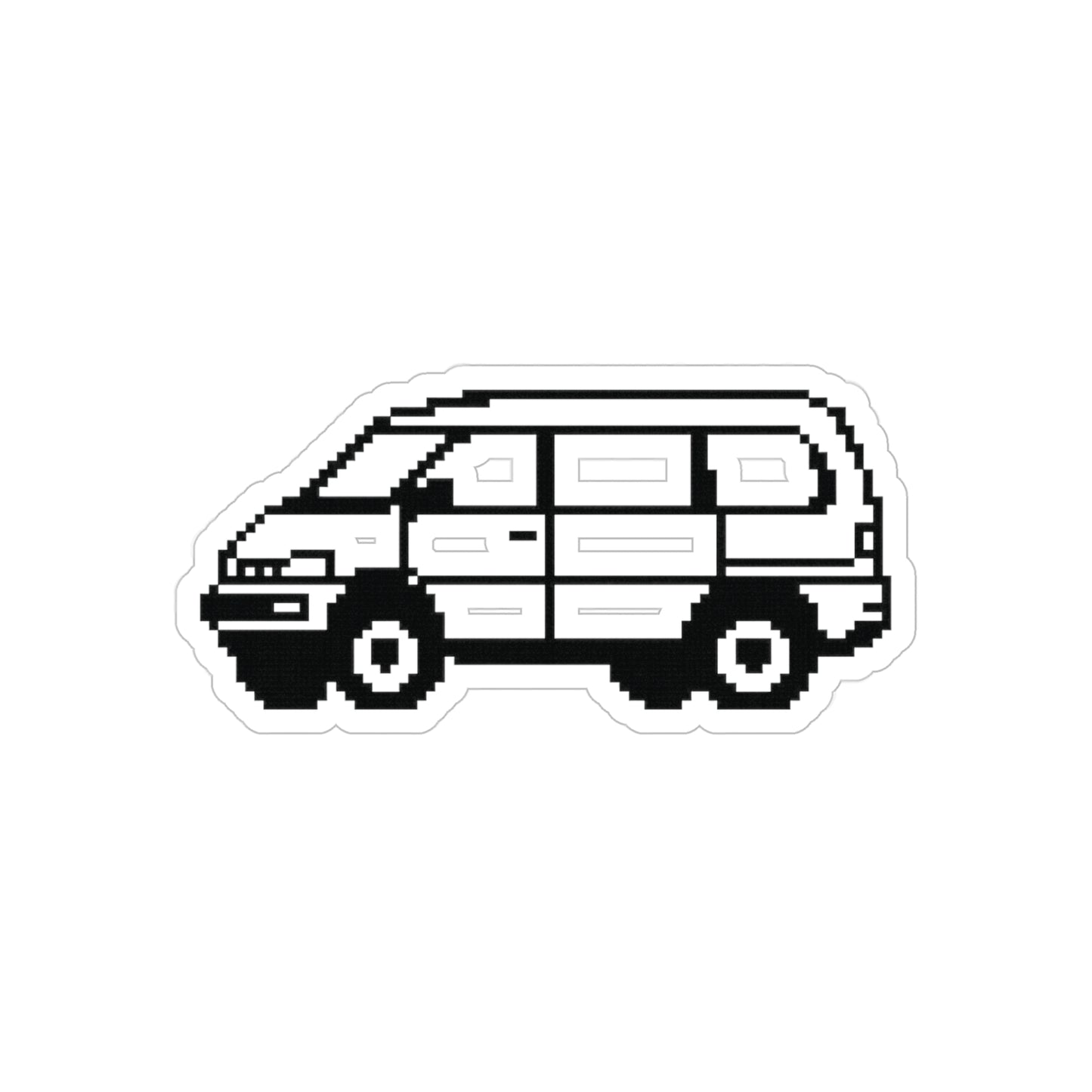 Delica L400 Pixel Art Transparent Vinyl Sticker