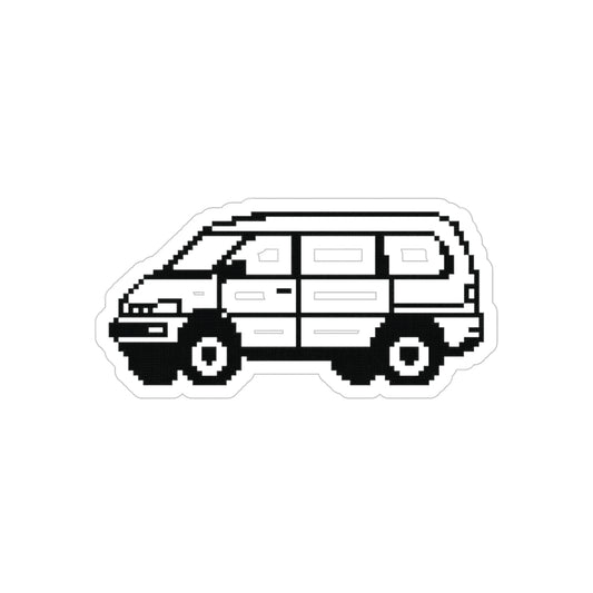 Delica L400 Pixel Art Transparent Vinyl Sticker
